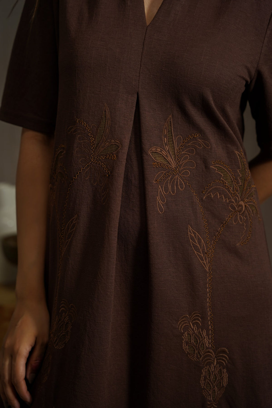 KNIT EMBROIDERED DRESS