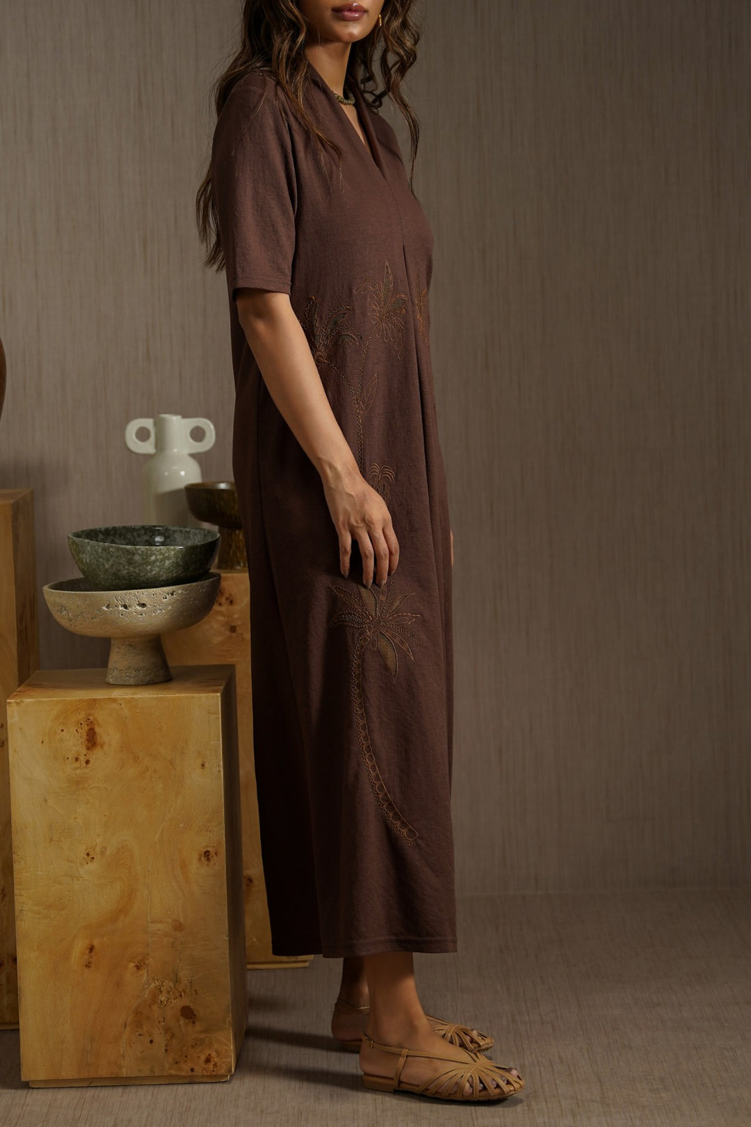 KNIT EMBROIDERED DRESS