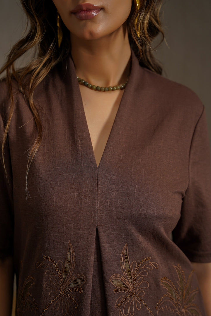 KNIT EMBROIDERED DRESS