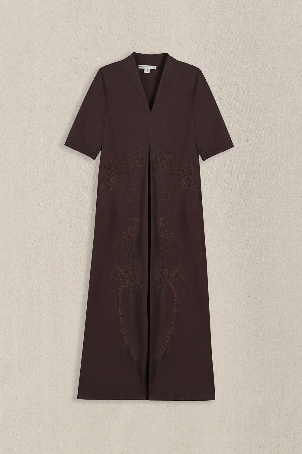 CHOCOLATE KNIT EMBROIDERED DRESS