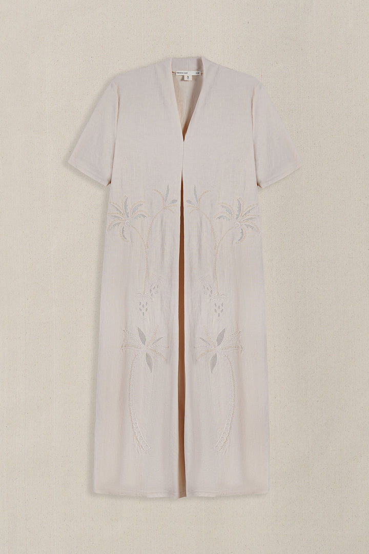 OFF WHITE KNIT EMBROIDERED DRESS