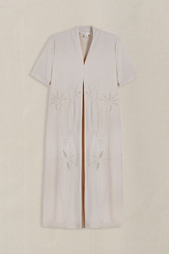 OFF WHITE KNIT EMBROIDERED DRESS