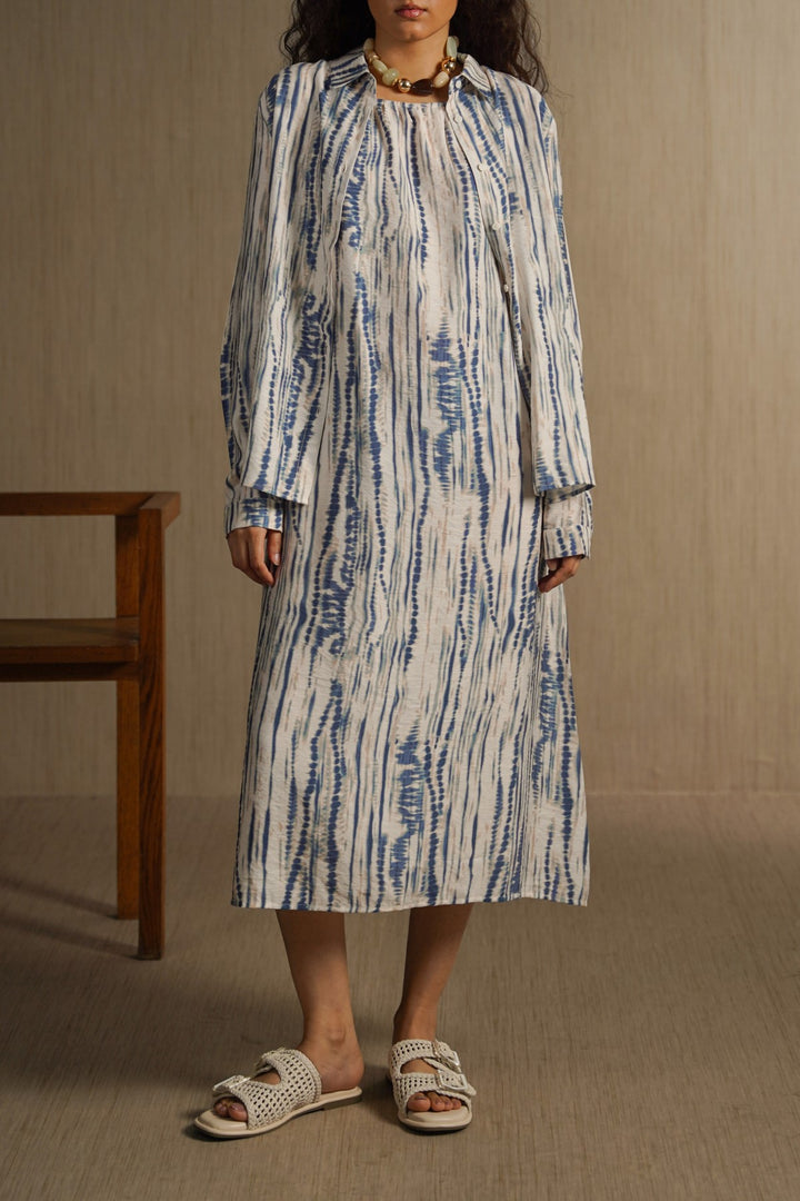 BLUE MONO TIDE DRESS