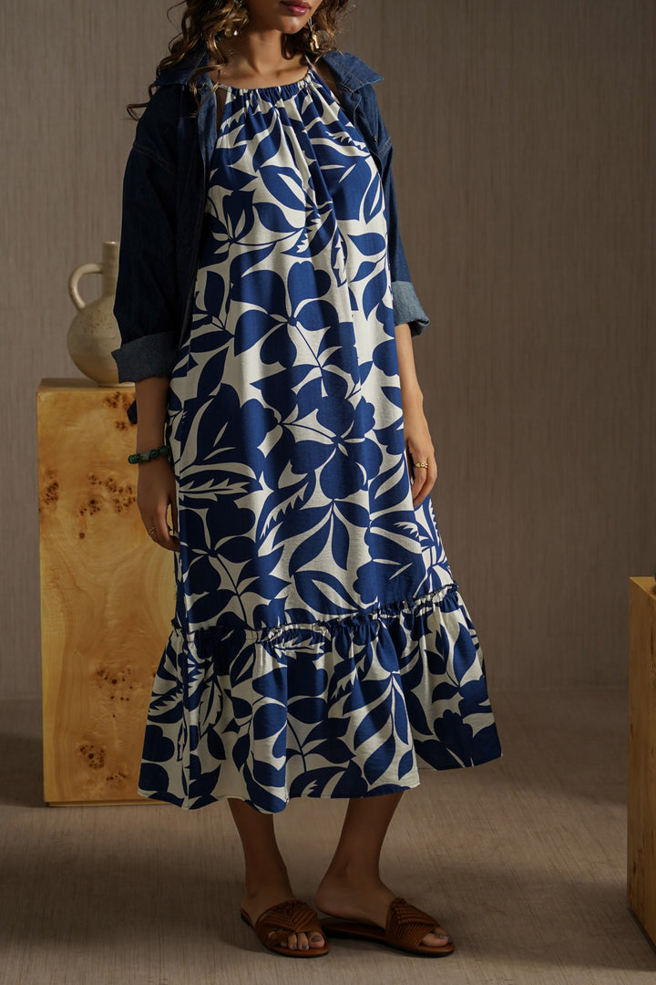 BLUE ISLA SLIP DRESS