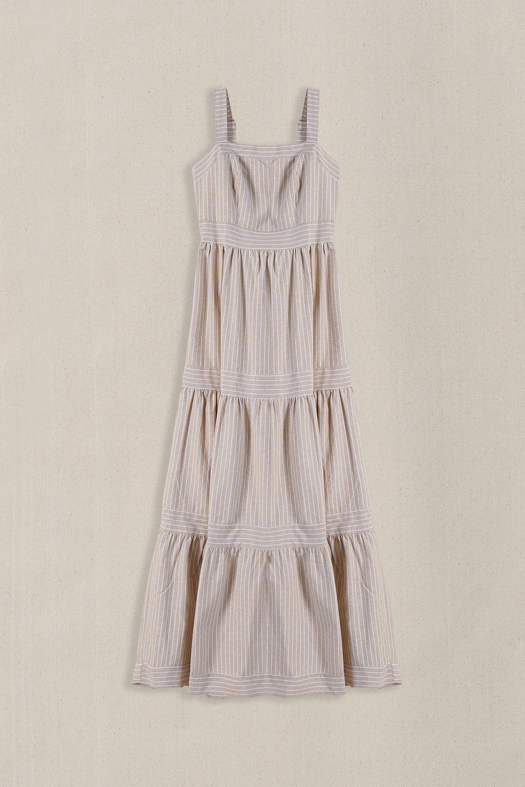 BROWN CABANA TIERED DRESS