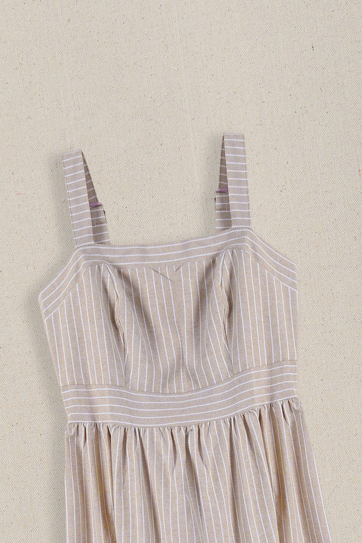 BROWN CABANA TIERED DRESS