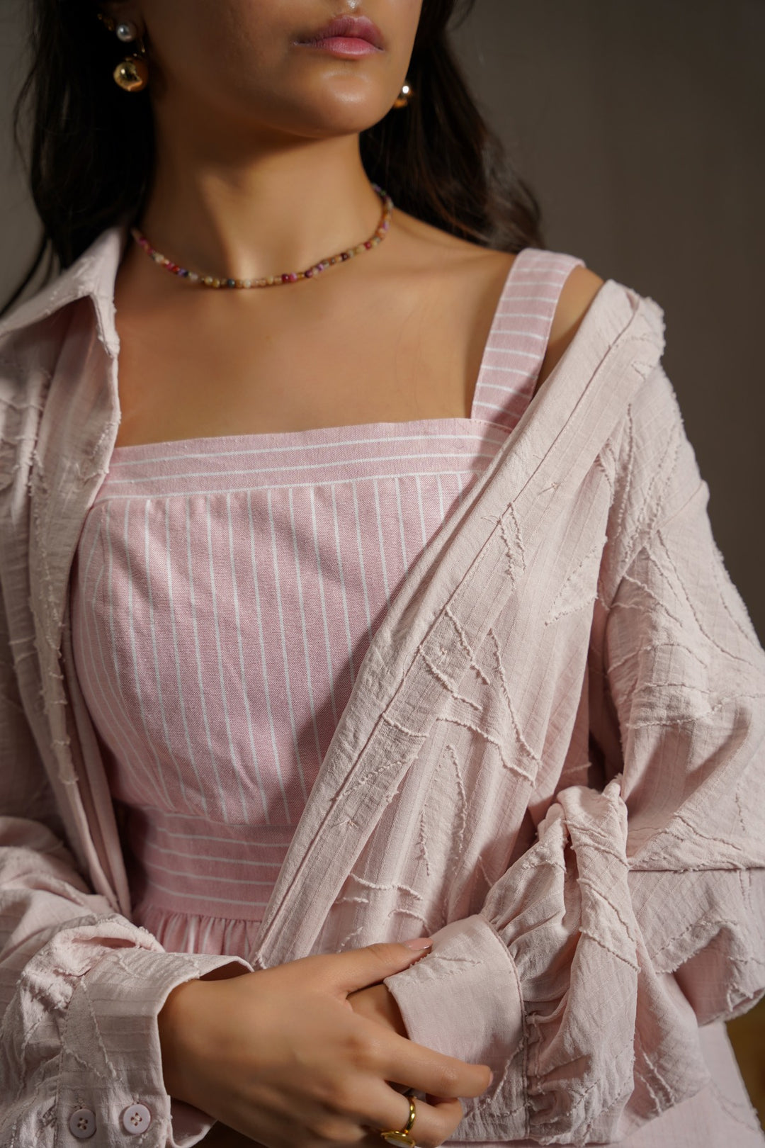 PINK CABANA TIERED DRESS