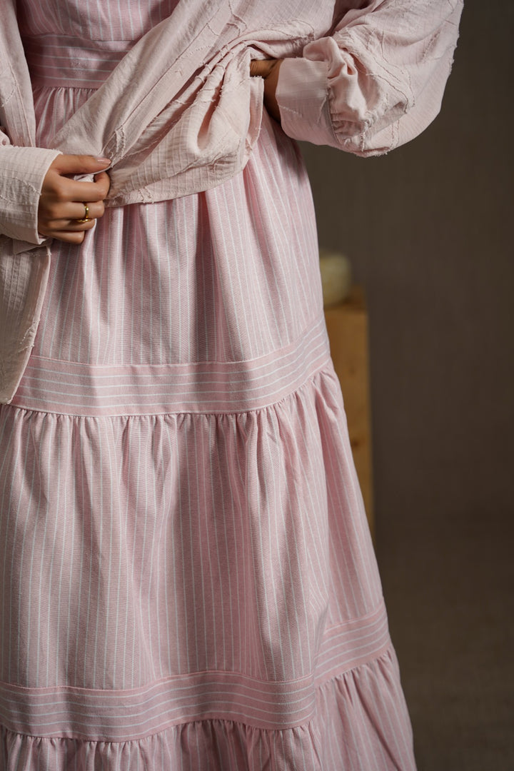 PINK CABANA TIERED DRESS