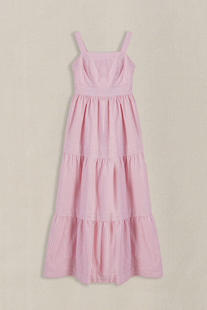 PINK CABANA TIERED DRESS
