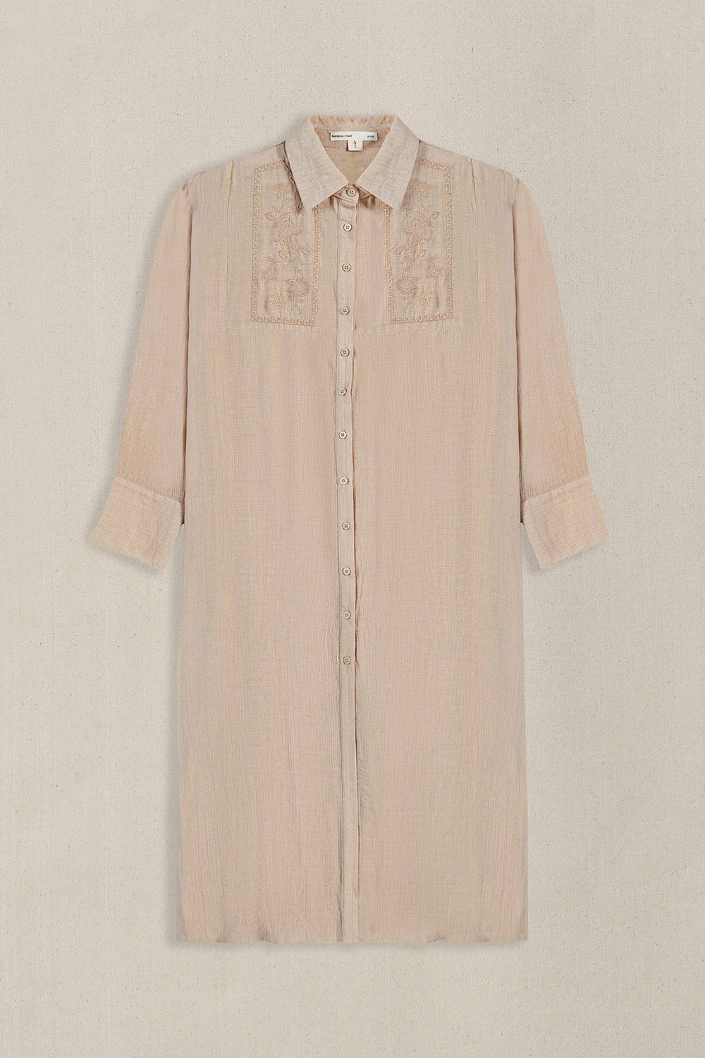 BROWN WILDFLOWER EMBROIDERED DRESS