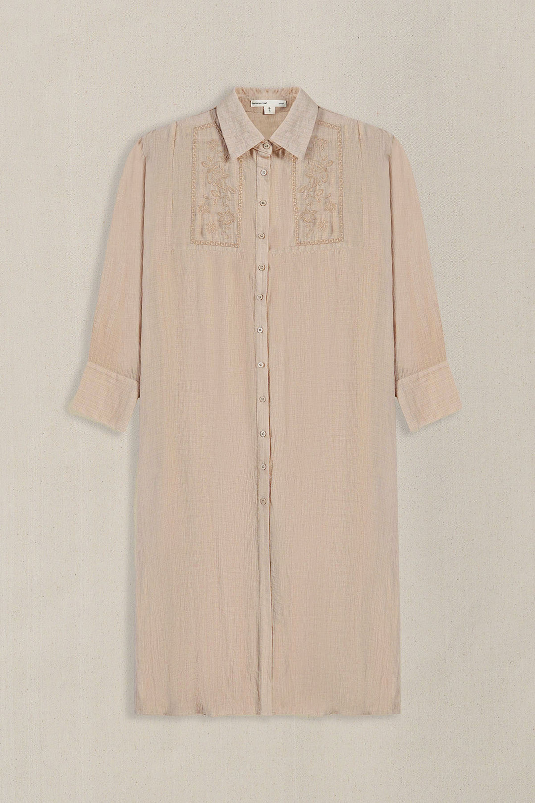 BROWN WILDFLOWER EMBROIDERED DRESS