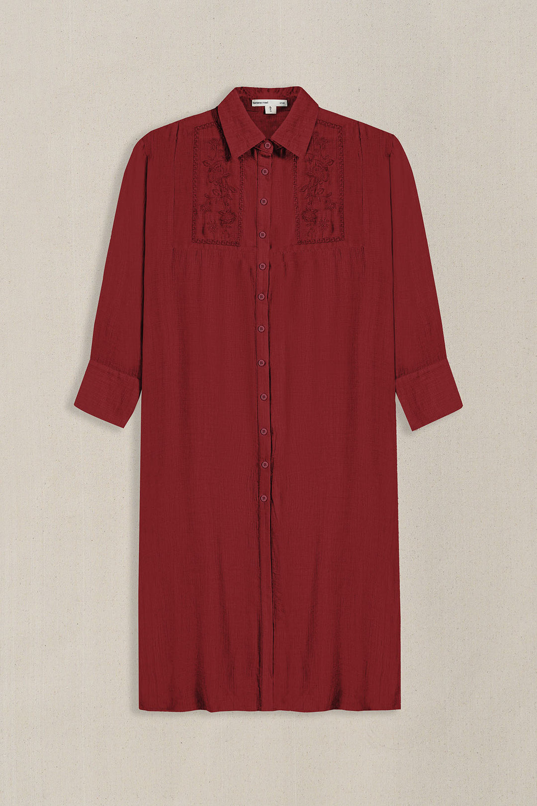RED WILDFLOWER EMBROIDERED DRESS