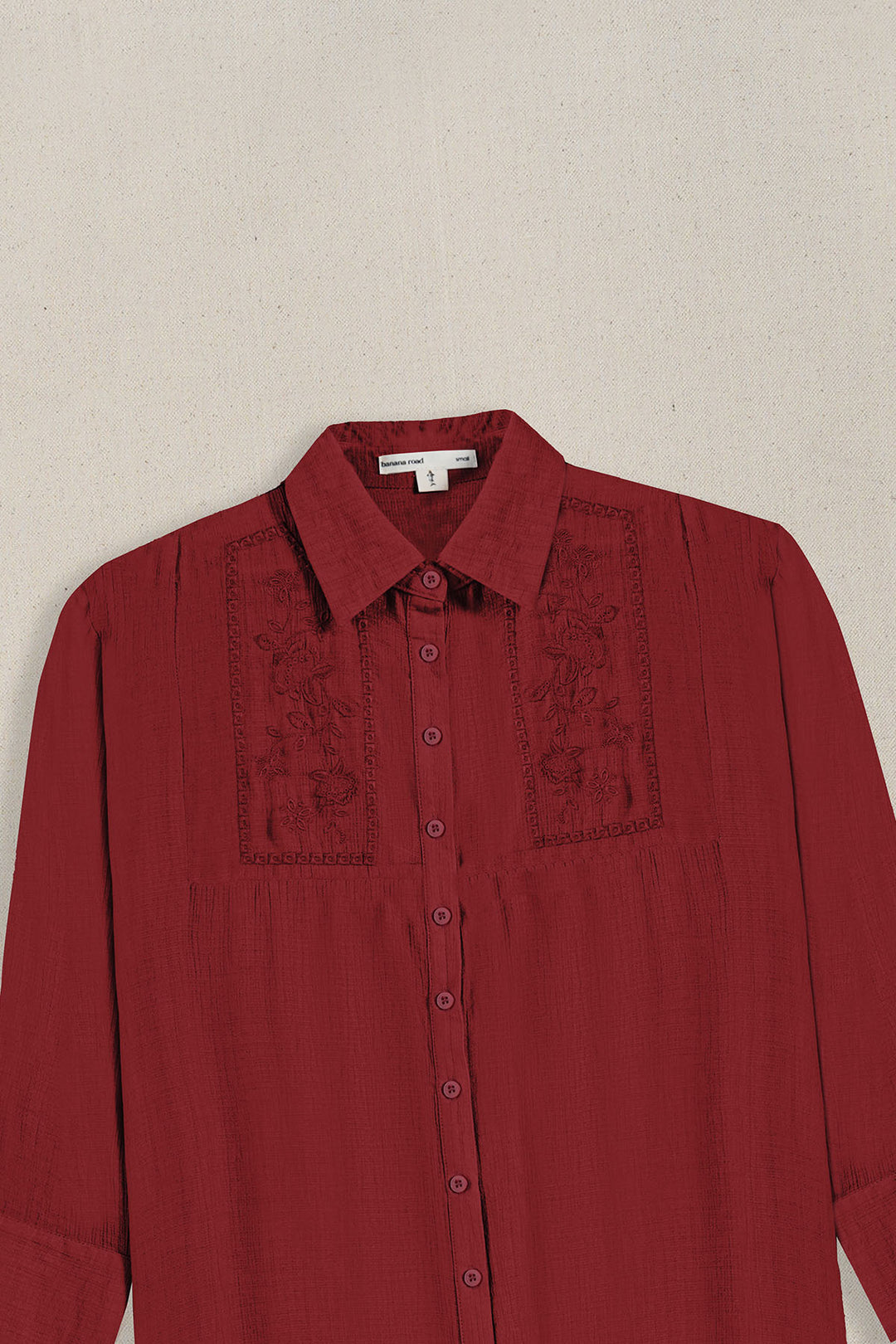 RED WILDFLOWER EMBROIDERED DRESS