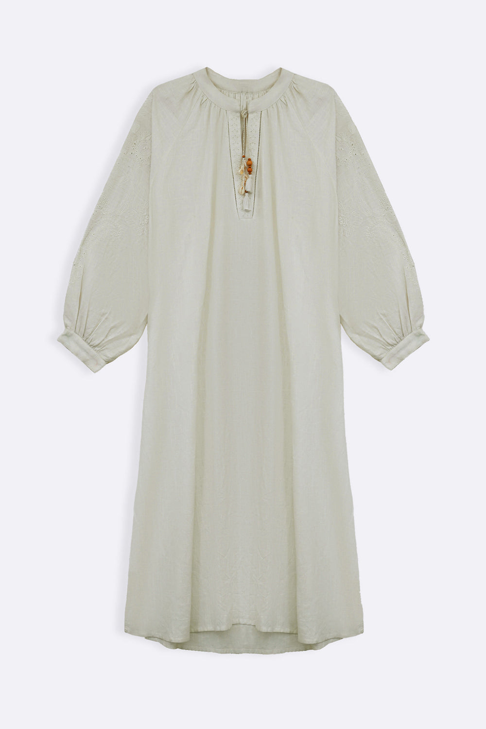 OFF WHITE BOHO LINEN-COTTON MAXI