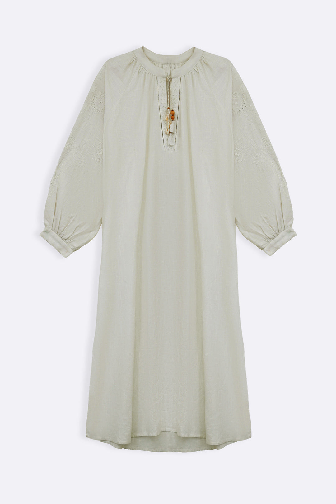 OFF WHITE BOHO LINEN-COTTON MAXI