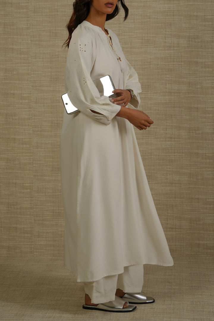 OFF WHITE BOHO LINEN-COTTON MAXI