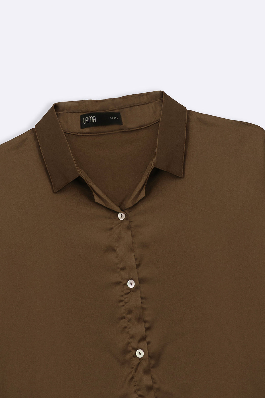 BROWN EVENING SATIN BLOUSE