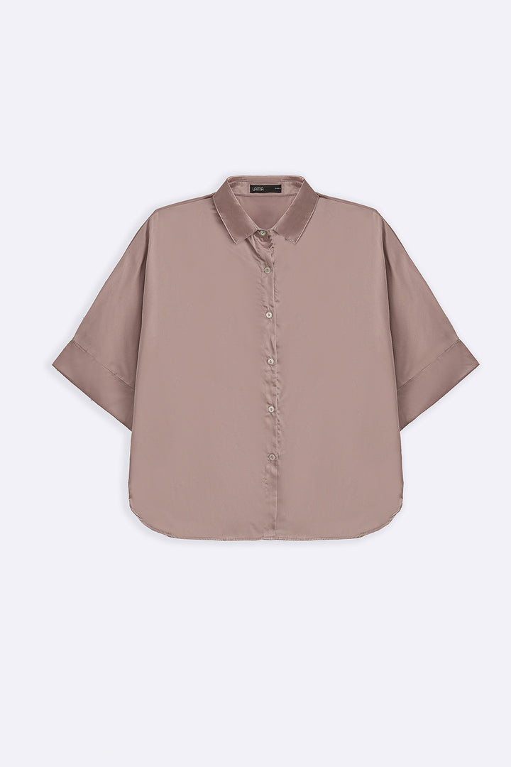 PINK EVENING SATIN BLOUSE