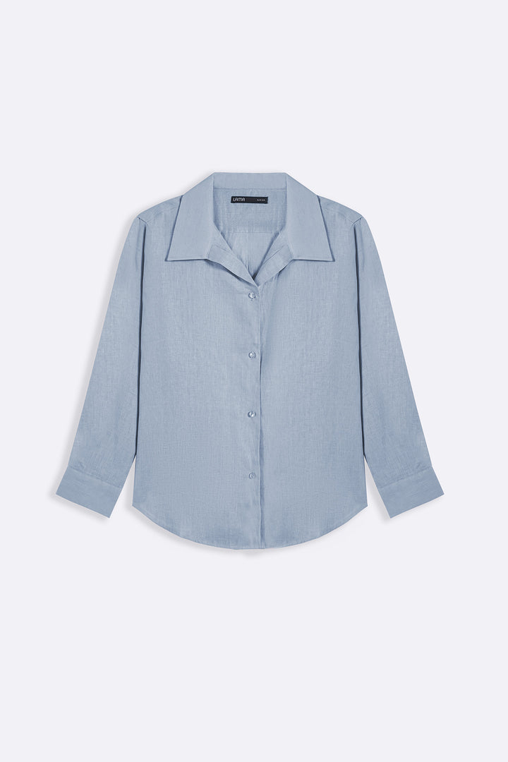 BLUE 100% PURE LINEN SHIRT