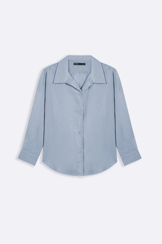 BLUE 100% PURE LINEN SHIRT