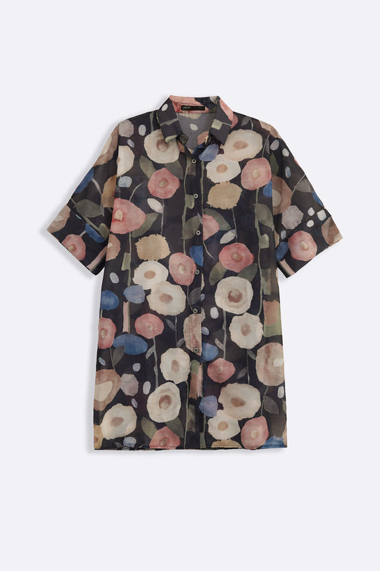 GREY NOCTURNAL BLOOM SHIRT