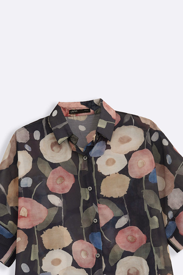 GREY NOCTURNAL BLOOM SHIRT