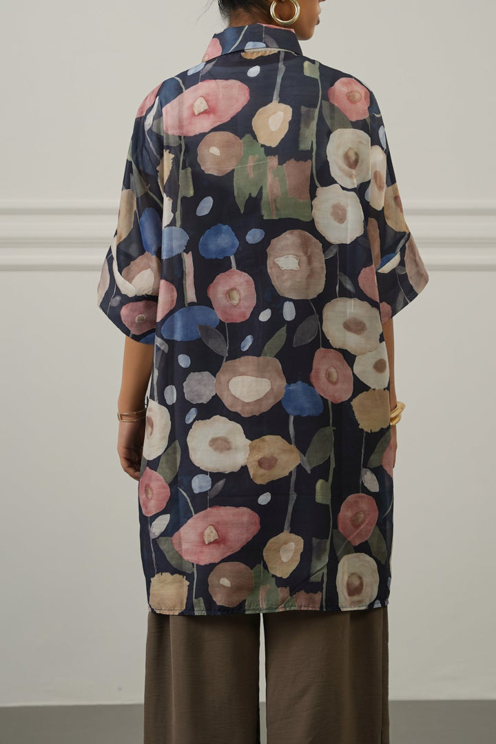 GREY NOCTURNAL BLOOM SHIRT