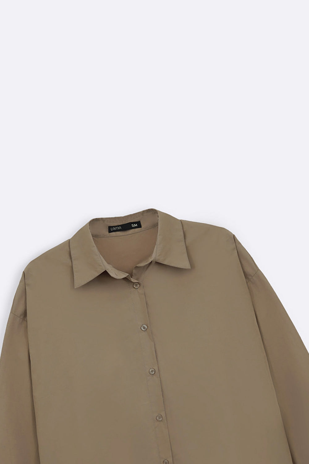 TAUPE OVERSIZED COTTON BLOUSE