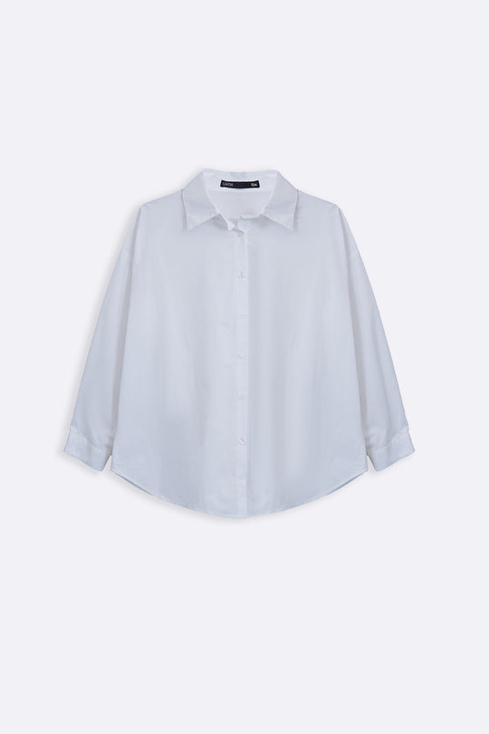 WHITE OVERSIZED COTTON BLOUSE