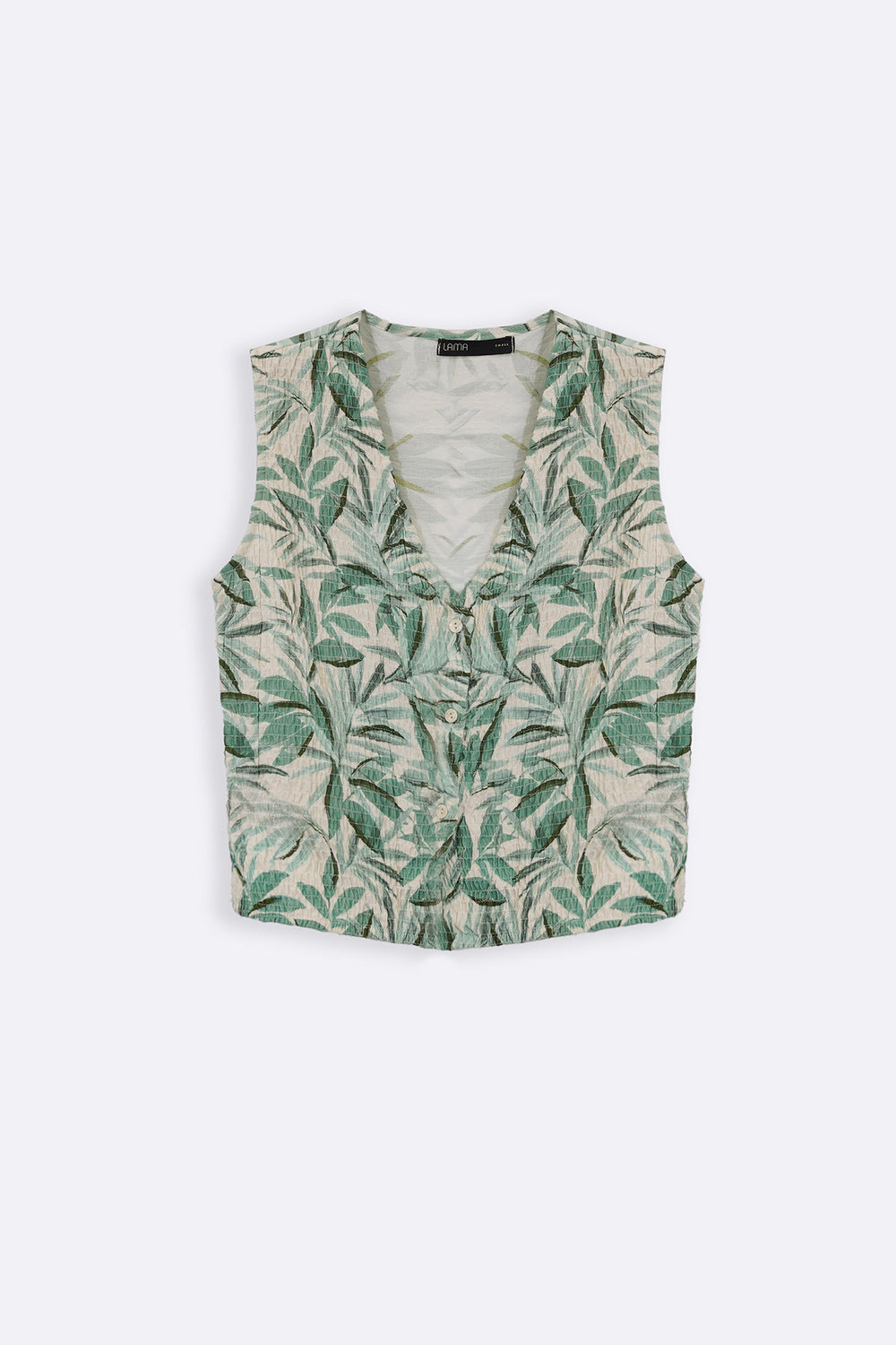 GREEN BAMBOO SMOCKED VEST