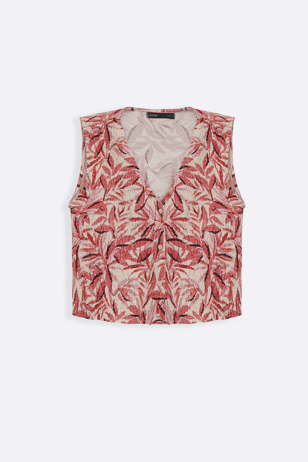 PINK BAMBOO SMOCKED VEST