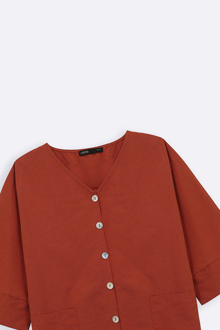 RUST LINEN SORBET BLOUSE