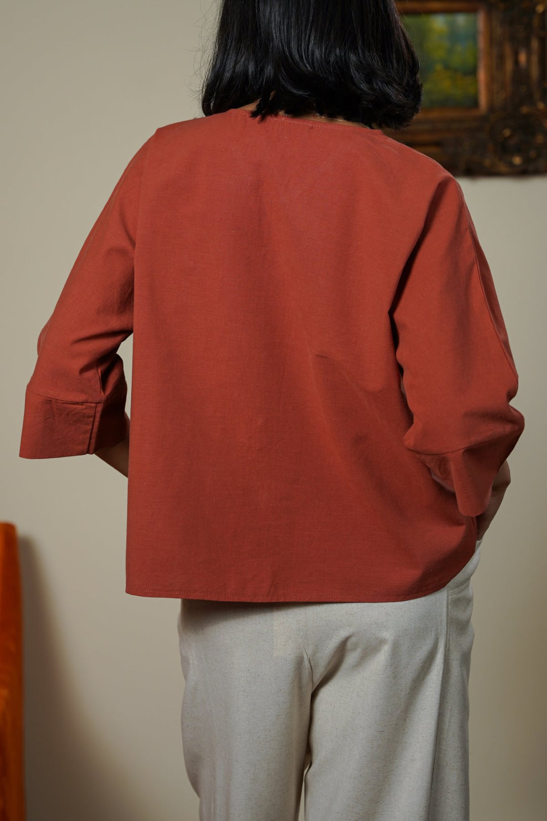 RUST LINEN SORBET BLOUSE