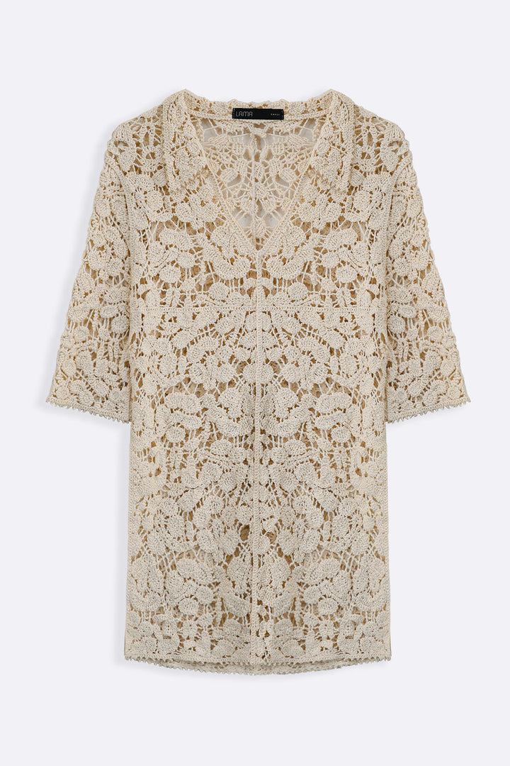 CREAM NOMAD CROCHET TUNIC
