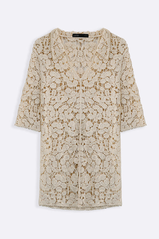 CREAM NOMAD CROCHET TUNIC