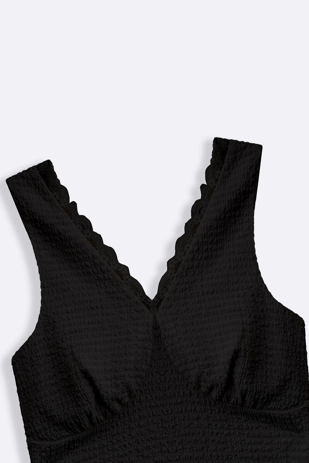 BLACK SOFT KNIT V-NECK TANK