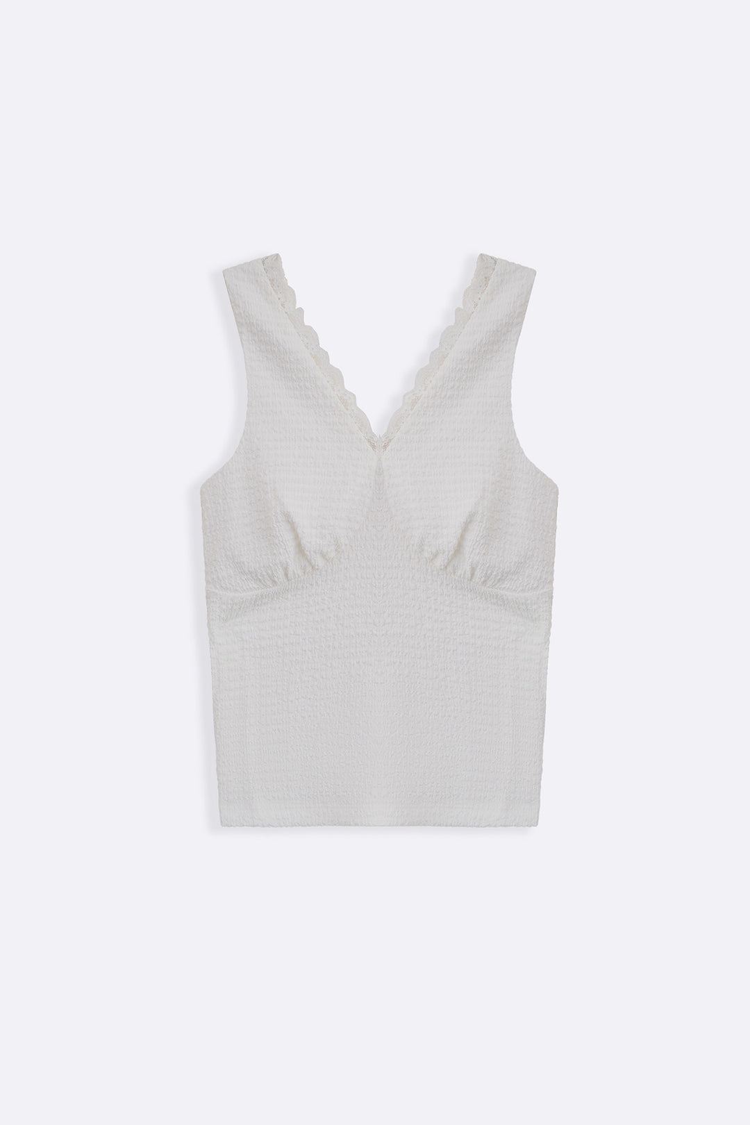 IVORY SOFT KNIT V-NECK TANK