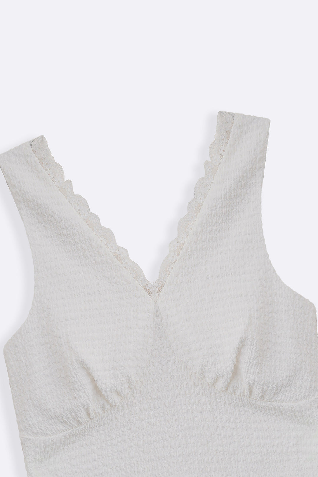 IVORY SOFT KNIT V-NECK TANK