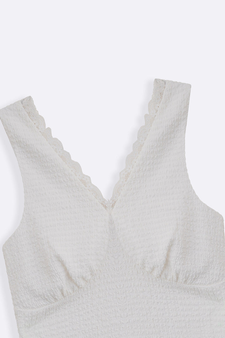 IVORY SOFT KNIT V-NECK TANK