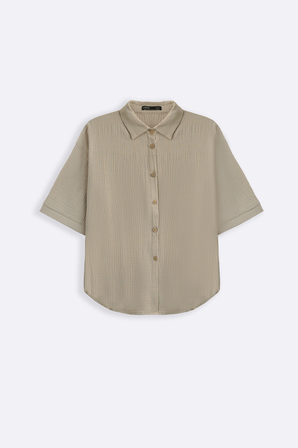 LIGHT GREY BASIC MUSLIN SHIRT