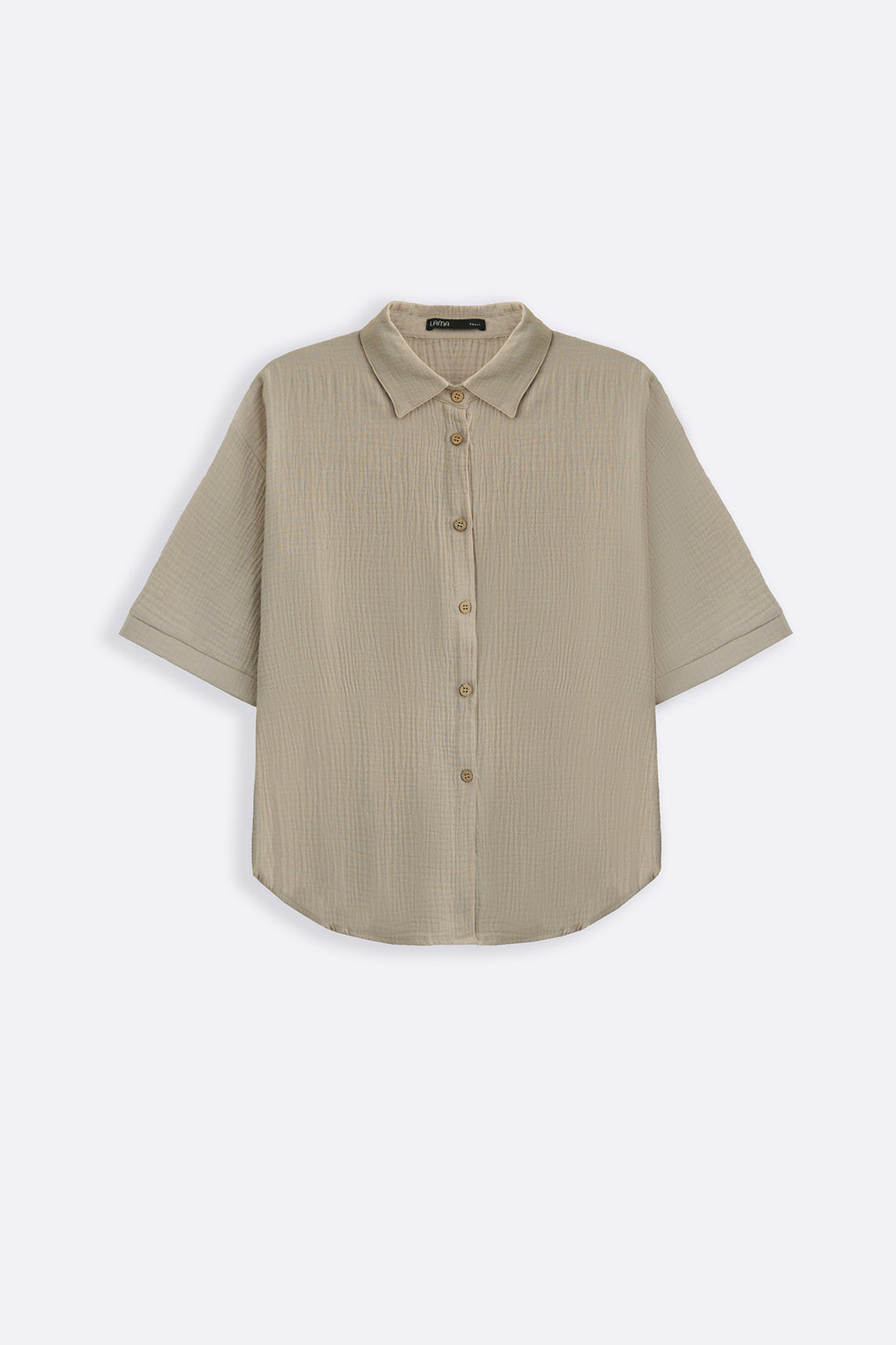 LIGHT GREY BASIC MUSLIN SHIRT