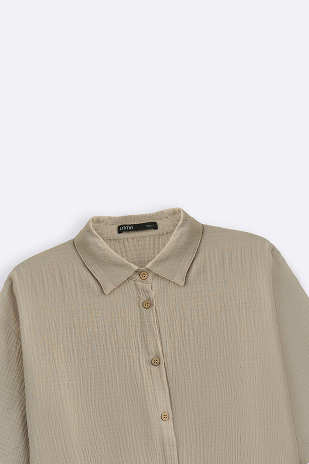 LIGHT GREY BASIC MUSLIN SHIRT