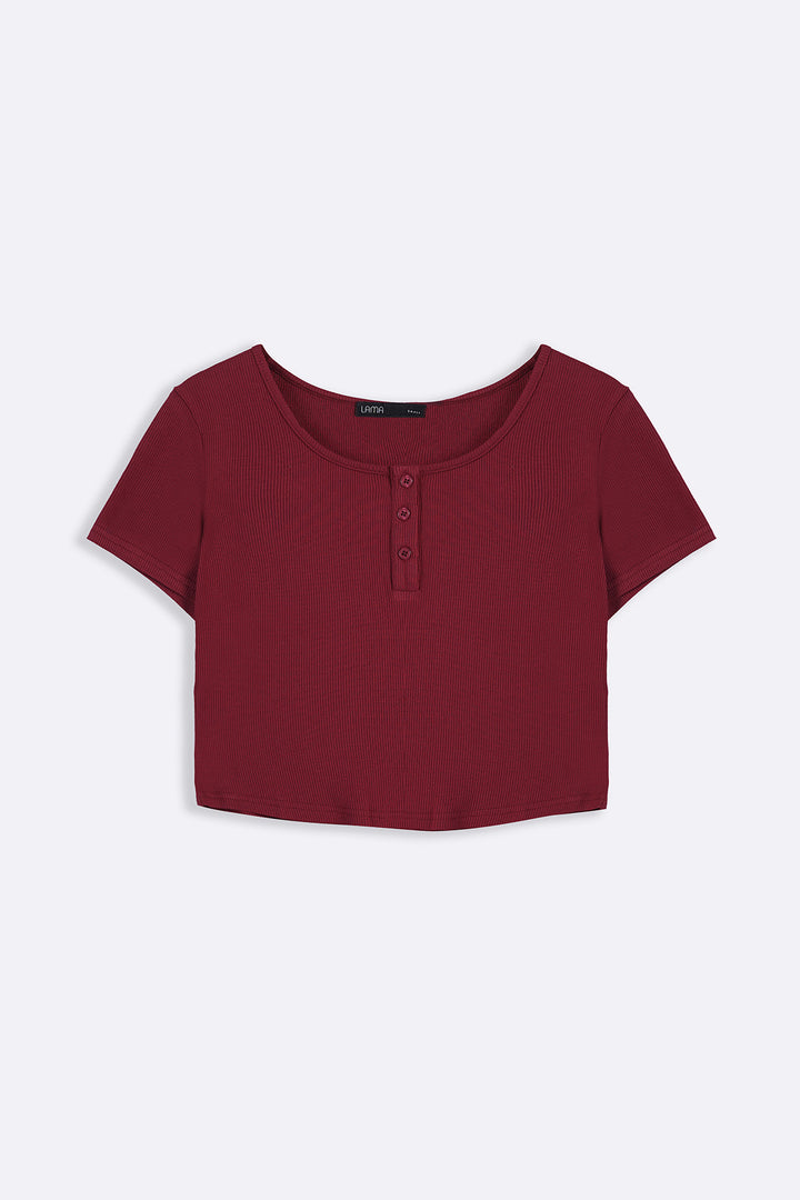 RED HENLEY CREW TEE