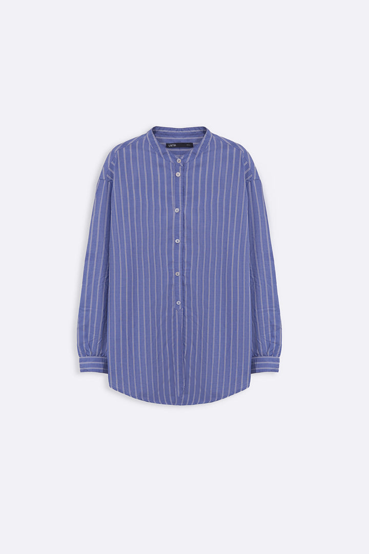 BLUE COTTON STRIPED SHIRT