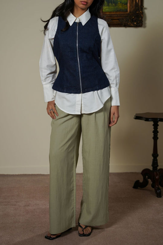 DARK BLUE CORSET DENIM TOP