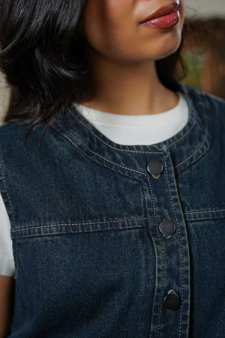 DARK BLUE CLASSIC DENIM VEST
