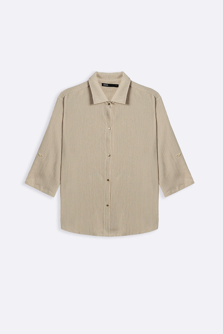 OAT WHITE V COLLARED SHIRT