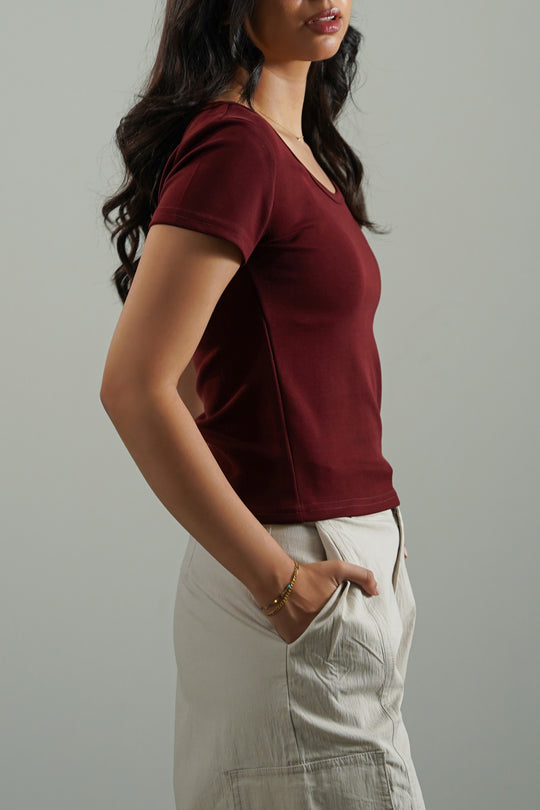 WINE CLASSIC SCOOP NECK TEE