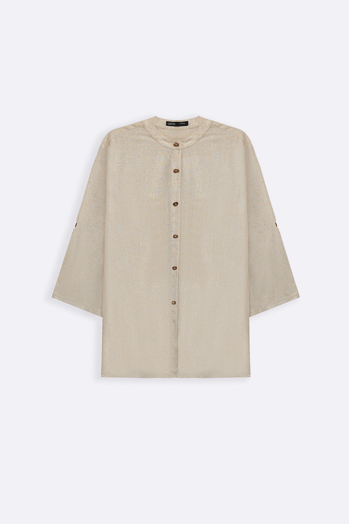 OAT MELANGE LINEN BLEND EASE SHIRT