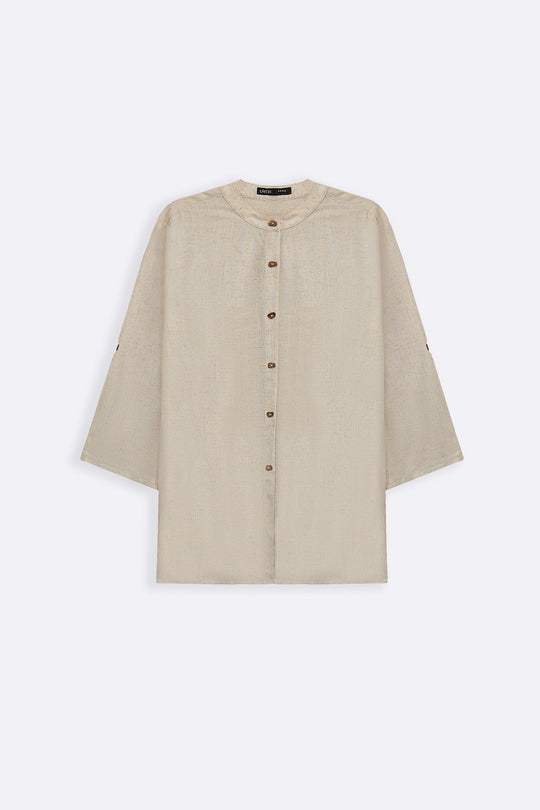 OAT MELANGE LINEN BLEND EASE SHIRT